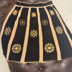 Missoni Black and Gold Patterned A-Line Skirt